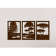 thumbnail image 1 of Set de 3 Cuadros Paisaje Árboles Araucarias Roble, 1 of 2