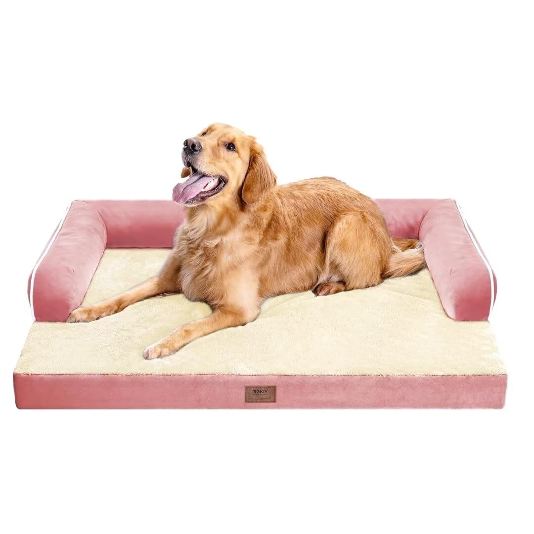 Cama Ortopédica Para Perros Mekiy, Espuma Viscoelástica, Impermeable, Rosa, Xl