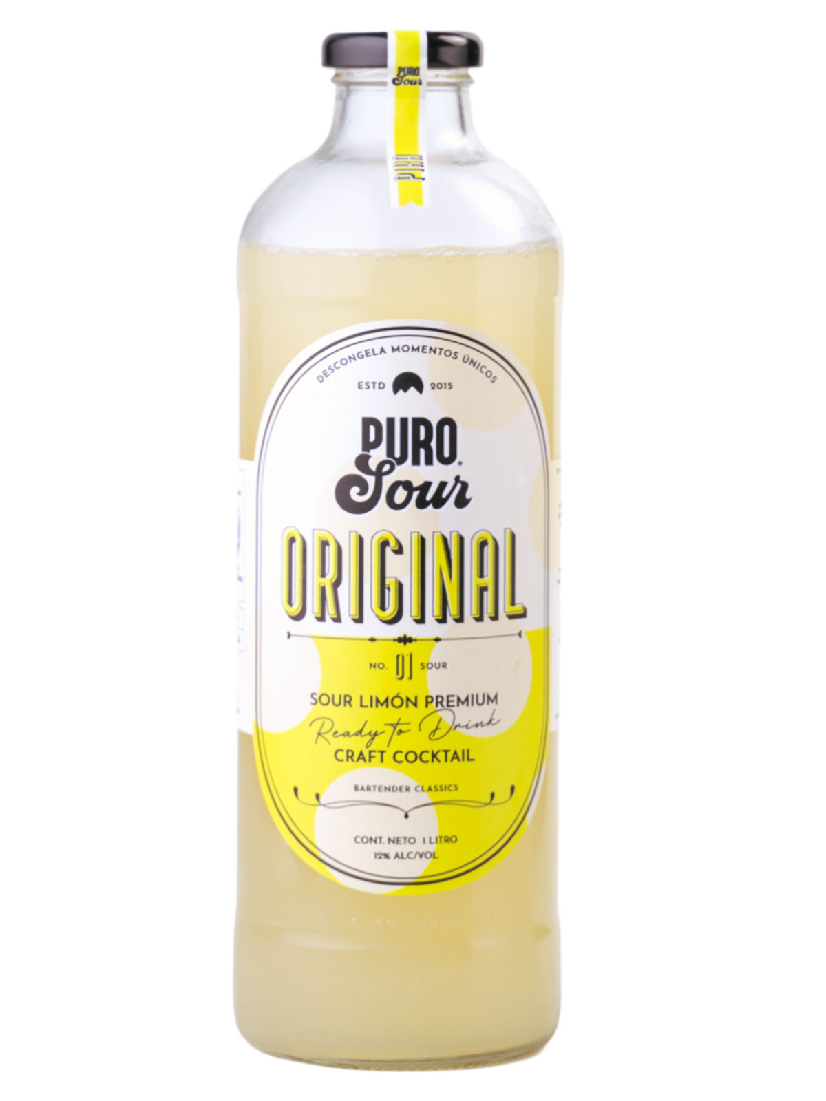 Cóctel Sour Sabor Original Limón Premiun 12° Botella 1 L Puro Sour