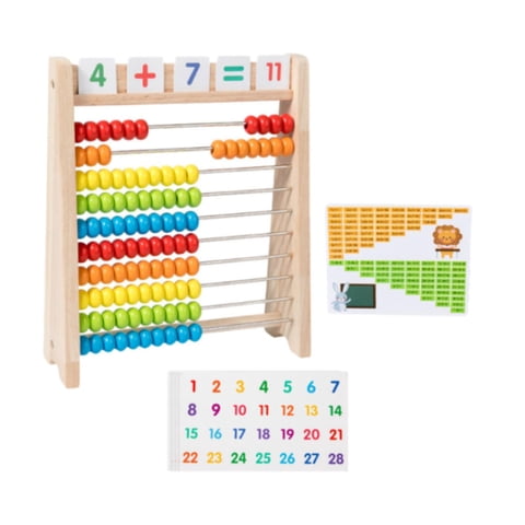 Magideal - Ábaco De Madera Para Niños, Juguete Educativo, Marco De Cálculo Matemático, Ábaco Educativo, Juguete De Aprendizaje De Matemáticas Para Niños De 1.º Y