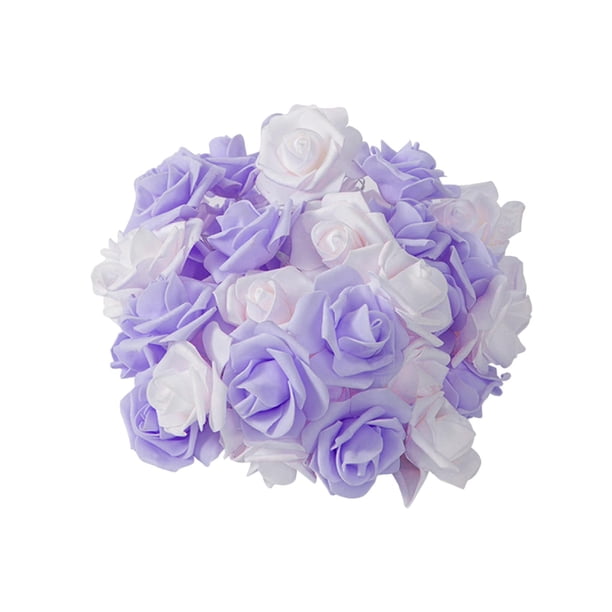 Guirnalda de luces LED con forma de rosa, 20 LED, arreglo floral, guirnalda de luces decorativa para San Valentín, 300cm para cumpleaños y Día de San Blanco y violeta