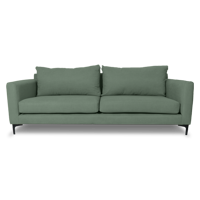 Induhome - Sofa Elena 2 Cuerpos Felpa Verde Menta