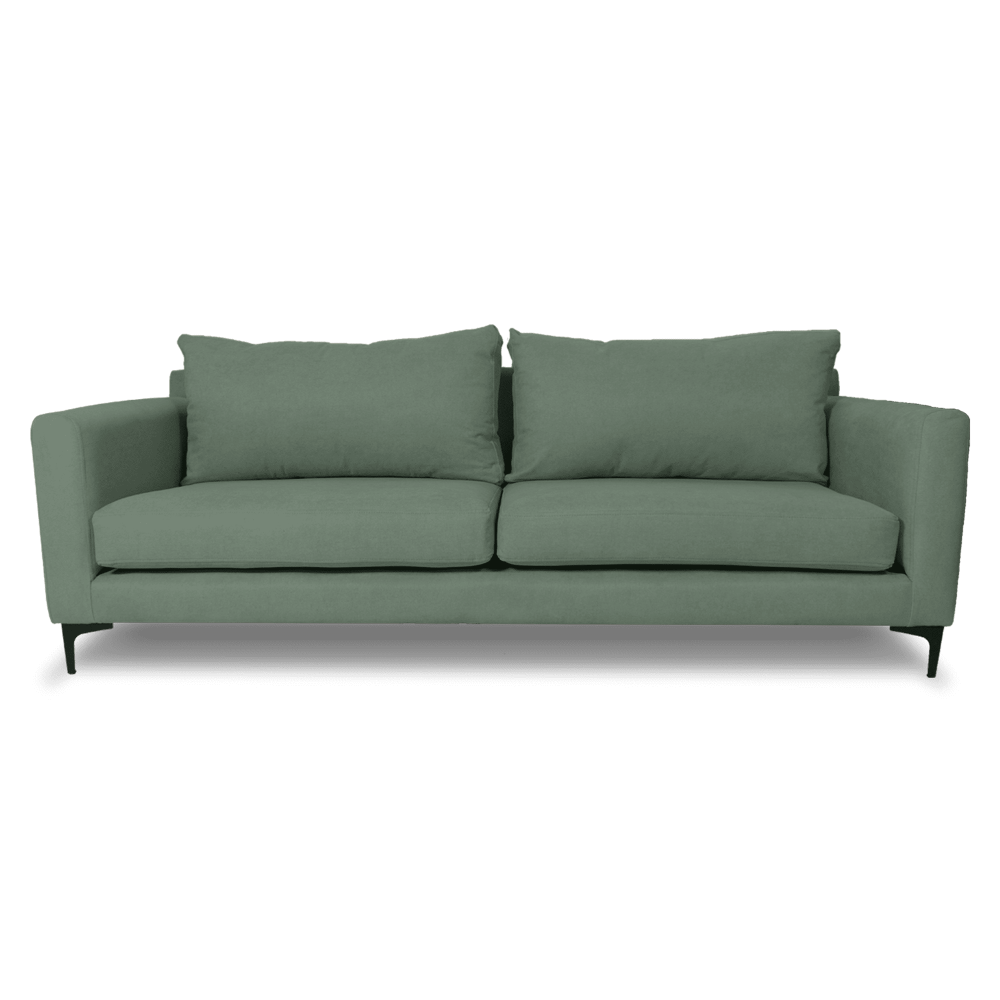 Induhome - Sofa Elena 2 Cuerpos Felpa Verde Menta
