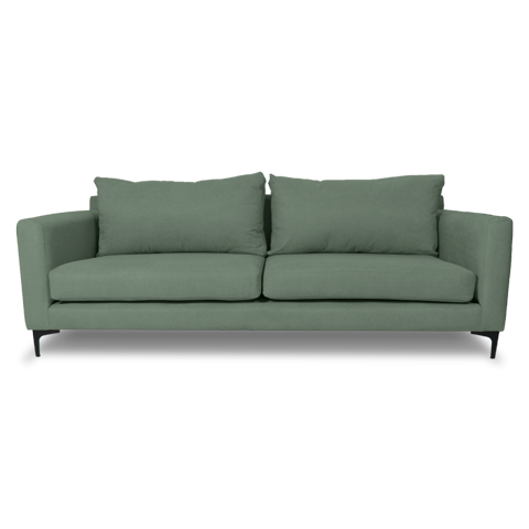 Induhome - Sofa Elena 2 Cuerpos Felpa Verde Menta