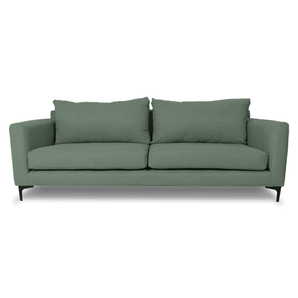 Sofa Elena 2 Cuerpos Felpa Verde Menta