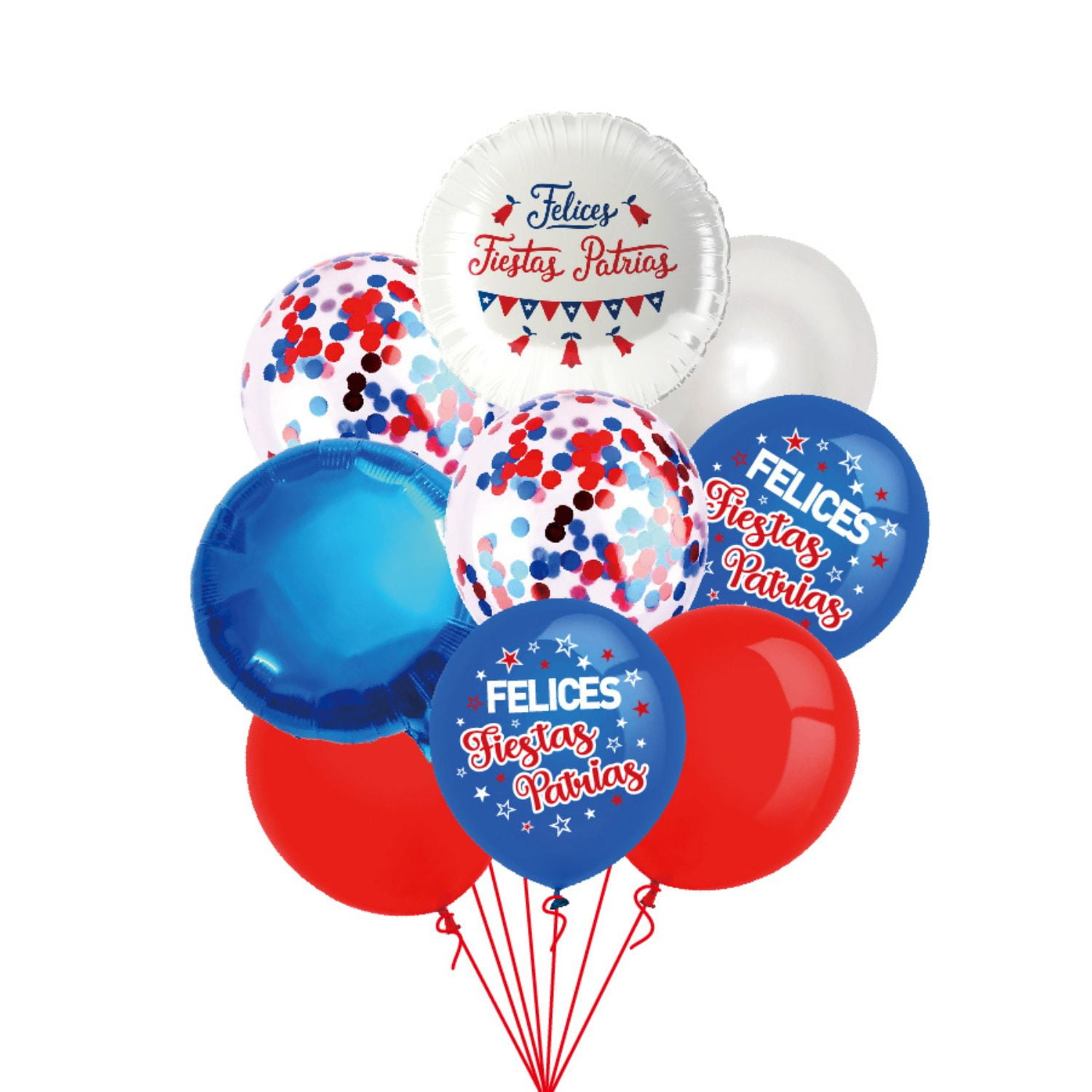 Genérico - Set De Globos Metalizados Diseño Fiestas Patrias 9 Pzas