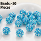 thumbnail image 1 of suxuMhao Cuentas de Resina Multicolor con Pedrería Al por Mayor Cuentas Redondas con Pavé 8mmx10mm Cuentas para Pulsera para Hacer Joyería Manualidades Cuentas de Bola de Discoteca 50 Piezas Cuentas, 1 of 2