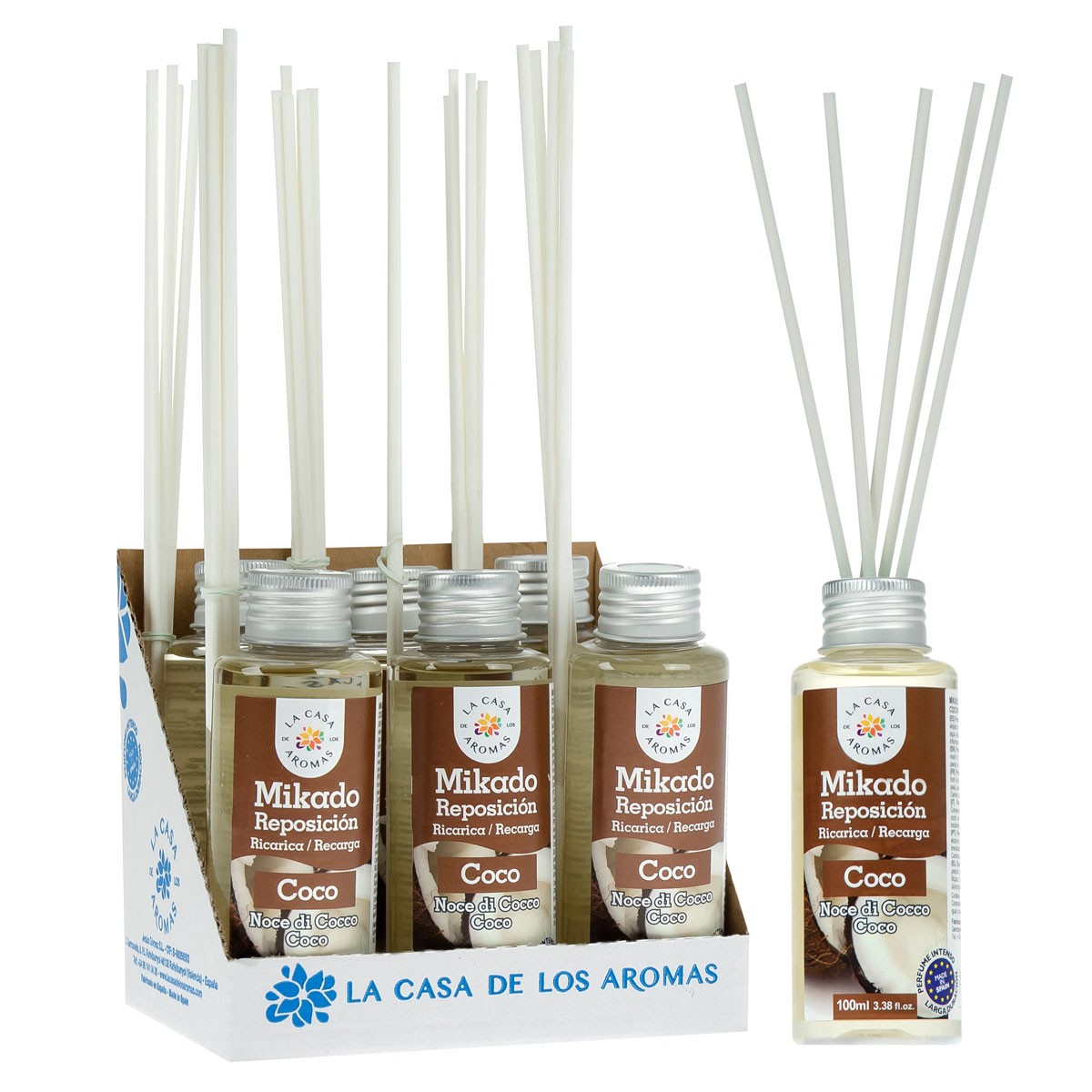 La Casa De Los Aromas - Pack De 6 Ambientador Mikado Coco 100Ml