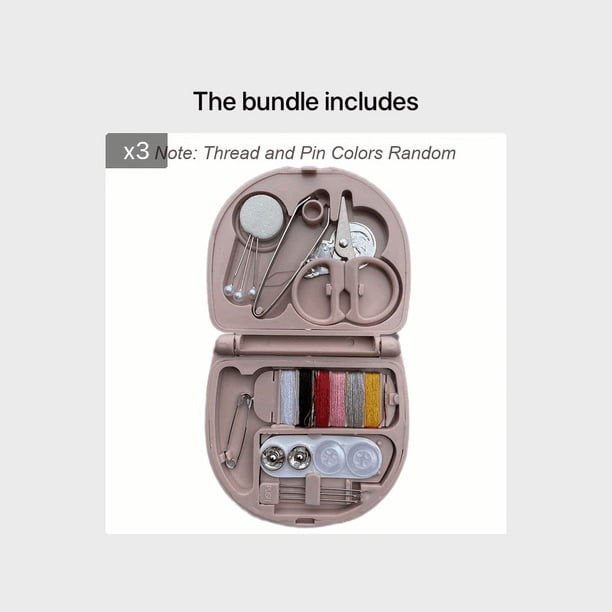 1pc Mini Portable Small Sewing Box Travel Household Sewing Kit Thread Scissors Needles Pins