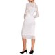 thumbnail image 3 of INSPIRE CHIC Vestido de Mujer Escote en V Encaje Floral Transparente Manga Larga Midi Vestido de Cóctel XL Blanco, 3 of 5
