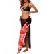 thumbnail image 4 of INSPIRE CHIC Bikini de 3 Piezas para Mujeres, Top de Triángulo con Halter Floral, Falda Cubierta Transparente y Parte Inferior de Corte Alto para Playa Negro Rojo Grande, 4 of 5