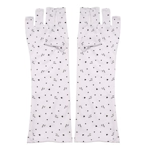 Magideal - 2X Guantes De Manicura Guantes De Protección Solar Con Patrón De Corazón Guantes De Conducción Sin Dedos Portátiles Duraderos Guantes De Protección , Largo