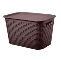 Reyplast - Caja Organizadora Canastilla Tavarua Multiuso Ratan 22 Lts Café