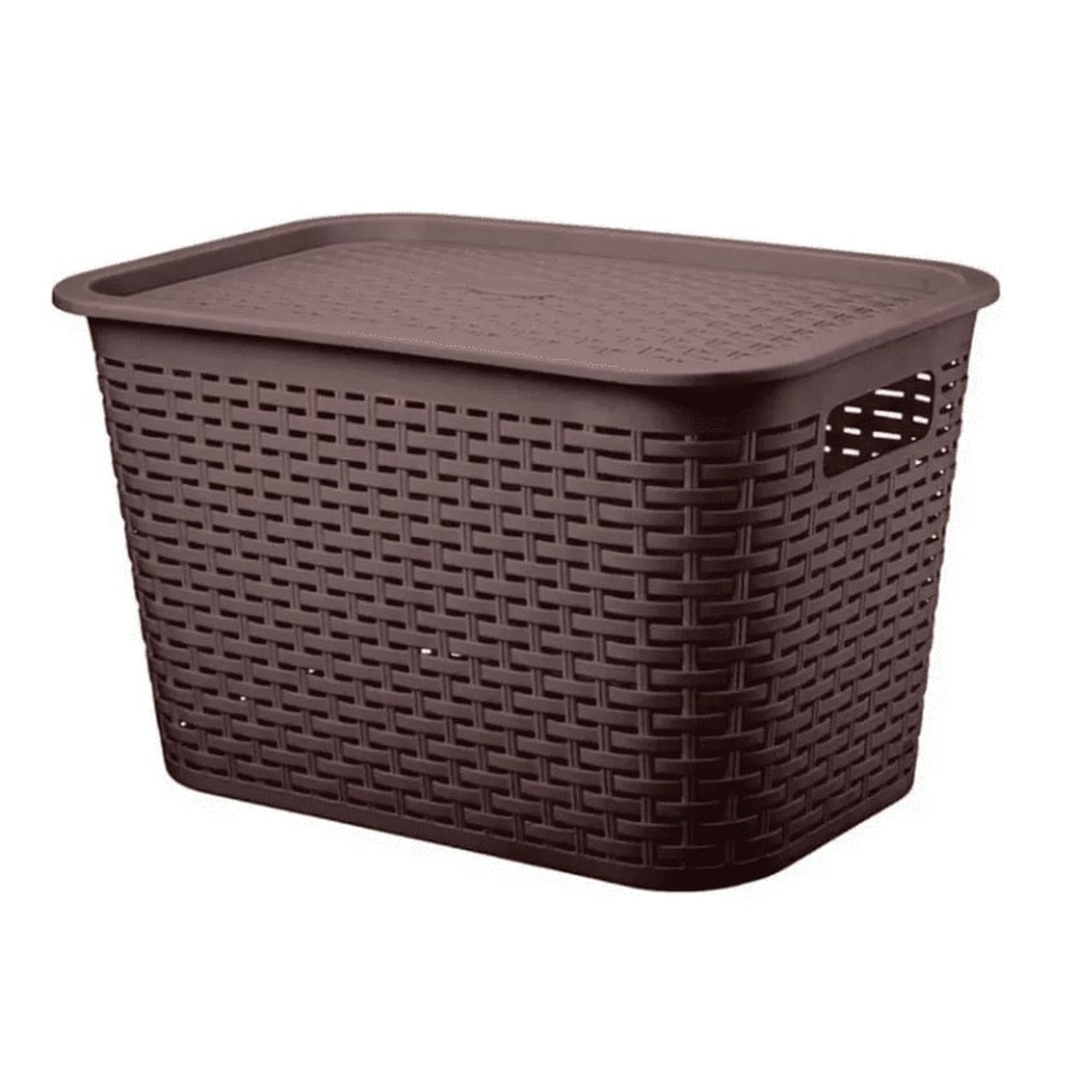 Reyplast - Caja Organizadora Canastilla Tavarua Multiuso Ratan 22 Lts Café