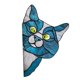 thumbnail image 5 of Gato Que Mira A Escondidas Vitral Suncatcher Amante Regalo Vitral Colgante Azul, 5 of 5