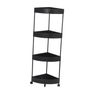 Bothyi - Estante De Esquina De Piso Gran Capacidad Multipropósito Para Soporte De Almacenamiento De Espacio Pequeño De 4 Niveles Negros