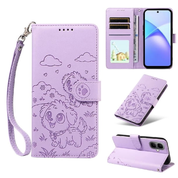 Funda Billetera FOXDOCK Compatible con Tecno Spark Go 2, Diseño Perrito Tierno, Ranuras para Tarjetas y Soporte Plegable