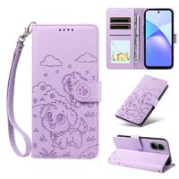 Funda Billetera Foxdock Compatible Con Tecno Spark Go 2, Diseño Perrito Tierno, Ranuras Para Tarjetas Y Soporte Plegable