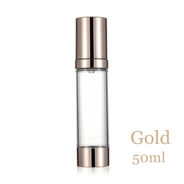 10/15/30/50ml Luxury Silver Empty Airless Pump Bottles Mini Portable Vacuum Cosmetic Lotion Treatment Travel Container Dispenser