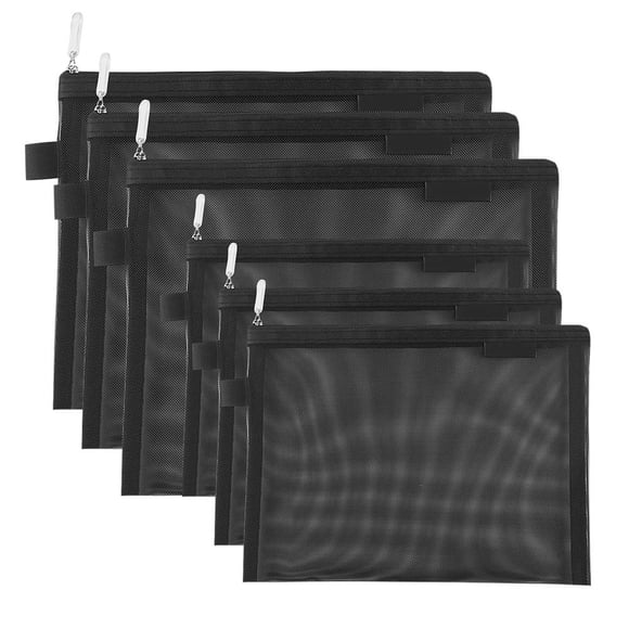Set de bolsas de cosméticos Topfinder de malla transparente con cierre de cremallera
