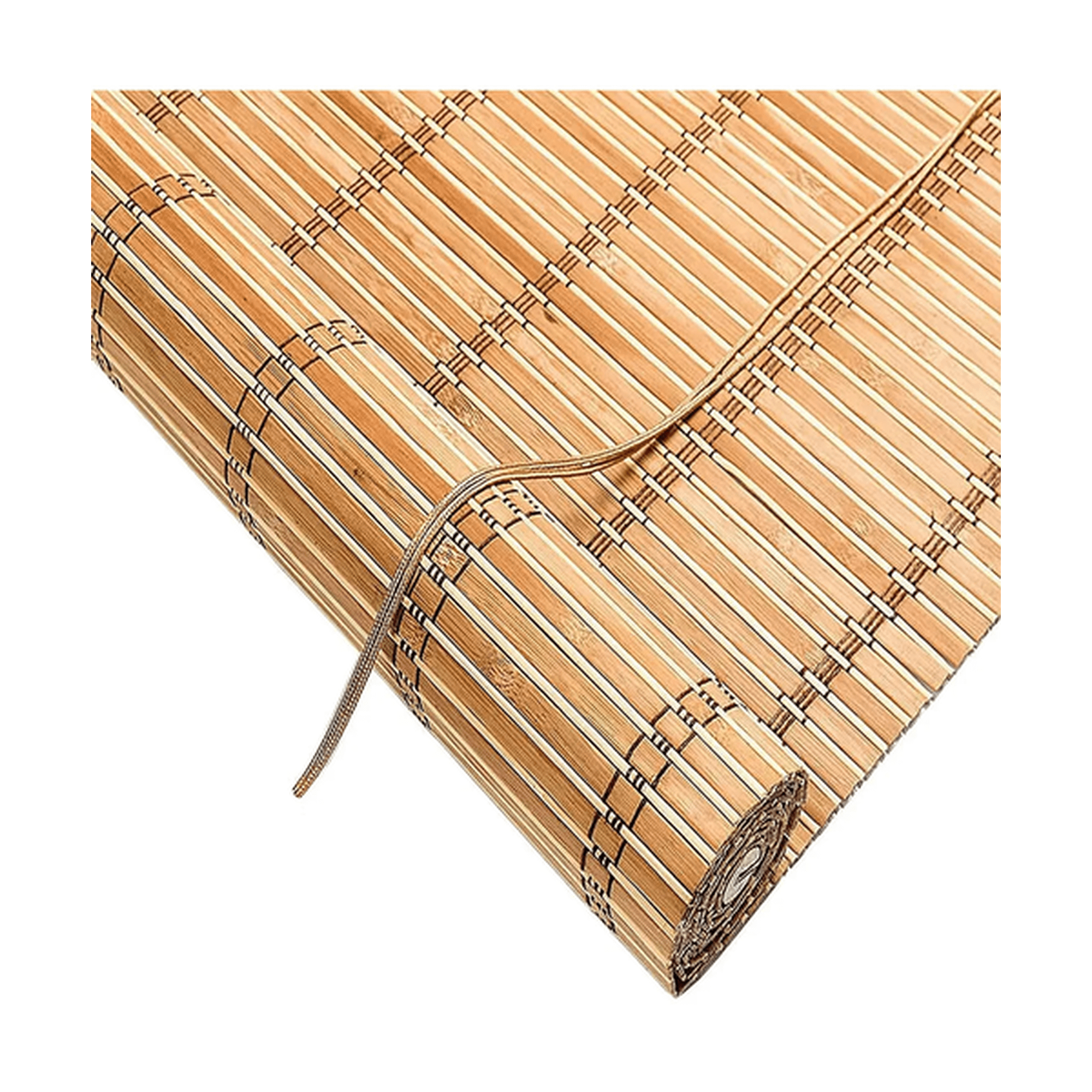 Genérico - Cortina Persiana Enrollable Bambú 90x120 Cm Marrón Y Beige