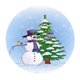 thumbnail image 4 of Pa?o redondo de Navidad para mesa de cocina de 120 cm Mu?eco de nieve, 4 of 5