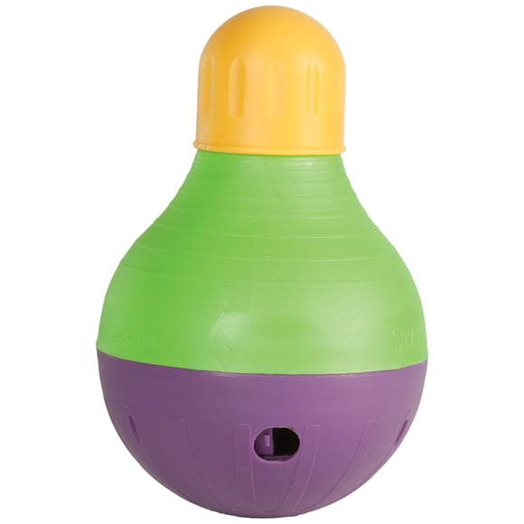 Juguete interactivo para perros Starmark Bob-A-Lot, tamaño grande, amarillo y verde