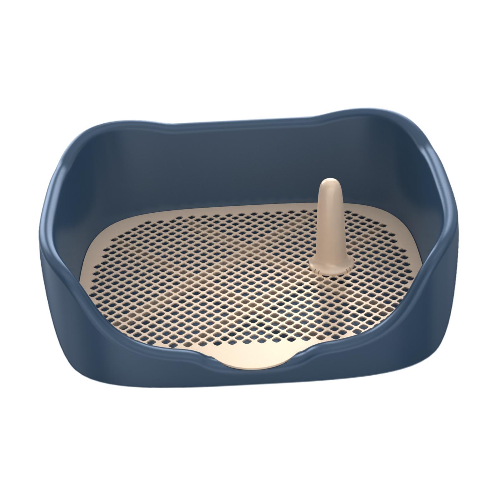 Magideal - Bandeja De Baño, Entrenamiento De Malla Bandeja Para Ir Al Baño, Titular De La Almohadilla De Entrenamiento De Mascotas Reutilizable En Interiores, Ba Azul Medio