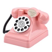 Magideal - Teléfono Retro Hucha Teléfono Caja De Ahorro De Dinero Escultura Decoración De Mesa Dial Teléfono Tarro De Ahorro De Dinero Para Dormitorio Estante De Rosa