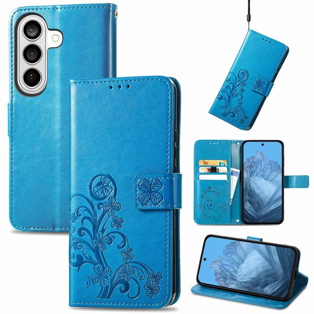 Funda Sintética FOXDOCK para Samsung Galaxy S26 Pro | Función de Billetera y Soporte | Protección Completa-azul