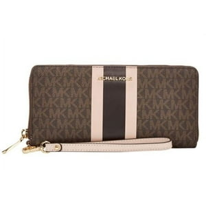 Billetera Michael Michael Kors Jet Set Viaje Continental Marrón / Rosa Suave