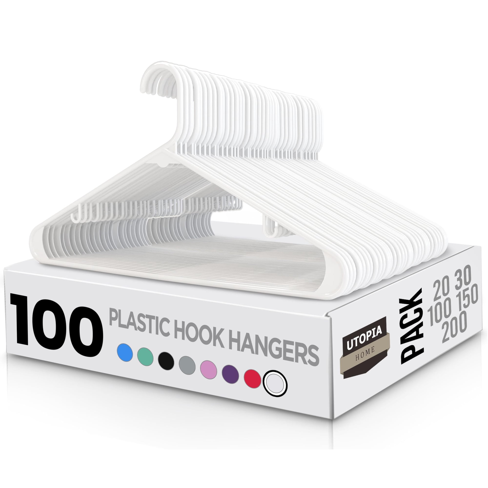 Perchas Para Ropa Utopia Home, Paquete De 100, Plástico Resistente