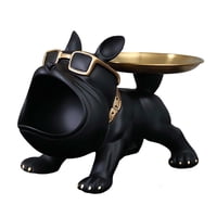 Bothyi - Estatua De Perro, Bandeja De Almacenamiento De Escultura Coleccionable, Bandeja De Almacenamiento De Escritorio, Estatua Negra