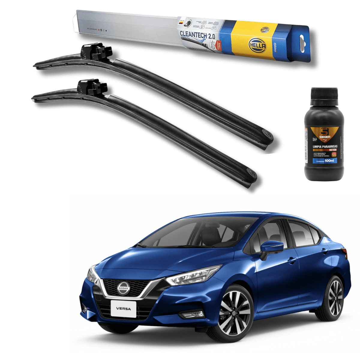 Plumillas Hella Cleantech Para Nissan Versa 2020-2023