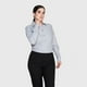thumbnail image 1 of Blusa Oxford Cuello V M/L gris oscuro L, 1 of 5