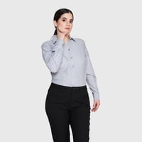 Jayson - Blusa Oxford Cuello V M/L Gris Oscuro L