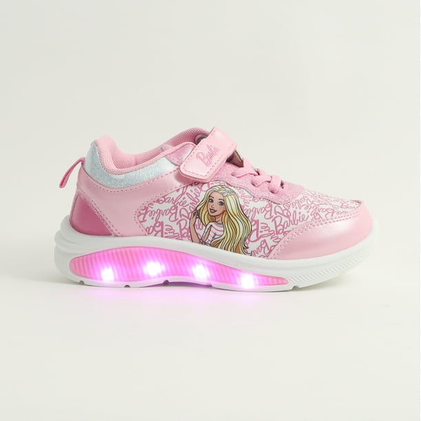 Zapatillas Con Luces Niña Full Print Logo Rosado Barbie
