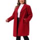 thumbnail image 4 of Abrigos para Mujer de Talla Grande Agnes Orinda, Manga Larga, Solapa con Botón Único, Abrigo de Otoño e Invierno 3X Rojo Vino, 4 of 6