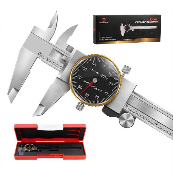 Calibrador de dial WeldingStop 15 cm, precisión 0,001 pulgada, acero inoxidable