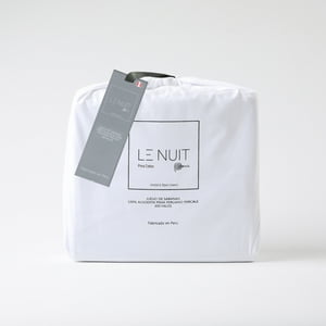 Le Nuit - Set Sábanas King 300 Hilos Algodón Pima Peruano Percale Liso Bco