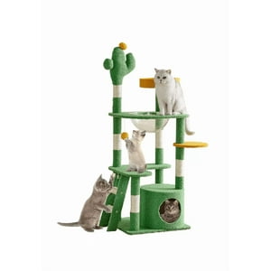 Genérico - Rascador Torre Arbol Gatos Yute Cactus Hamaca Escalera Verde
