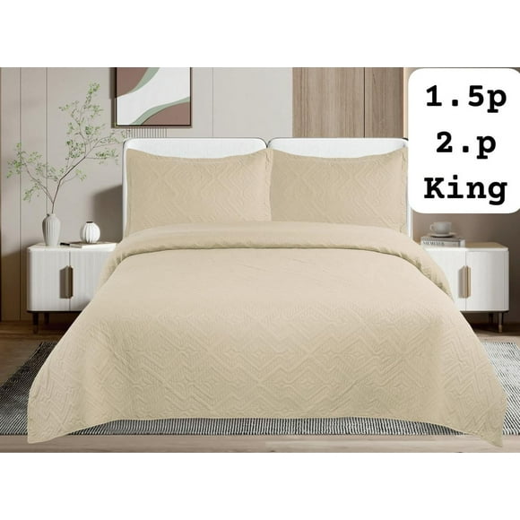 Cobertor de verano tipo quilt tamaño 2 Plazas Color Beige