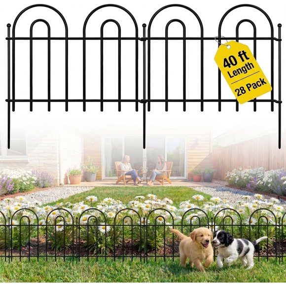 Panel de valla ArdeFentium 40 pies 33 cm negro - paquete de 28