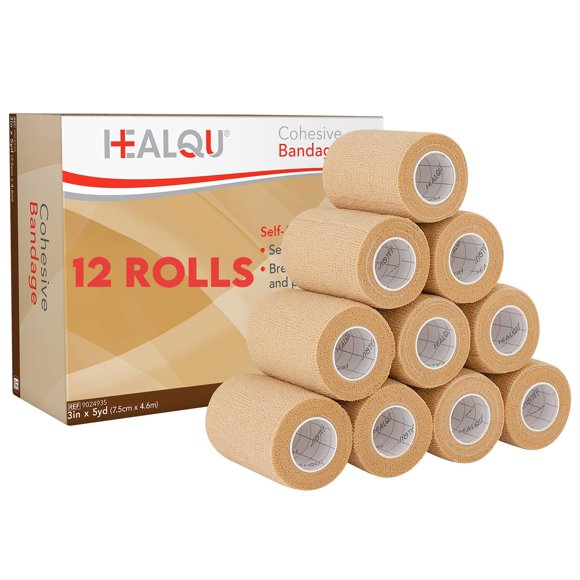 Envoltura autoadhesiva Healqu, 12 rollos, 3 x 5 yardas