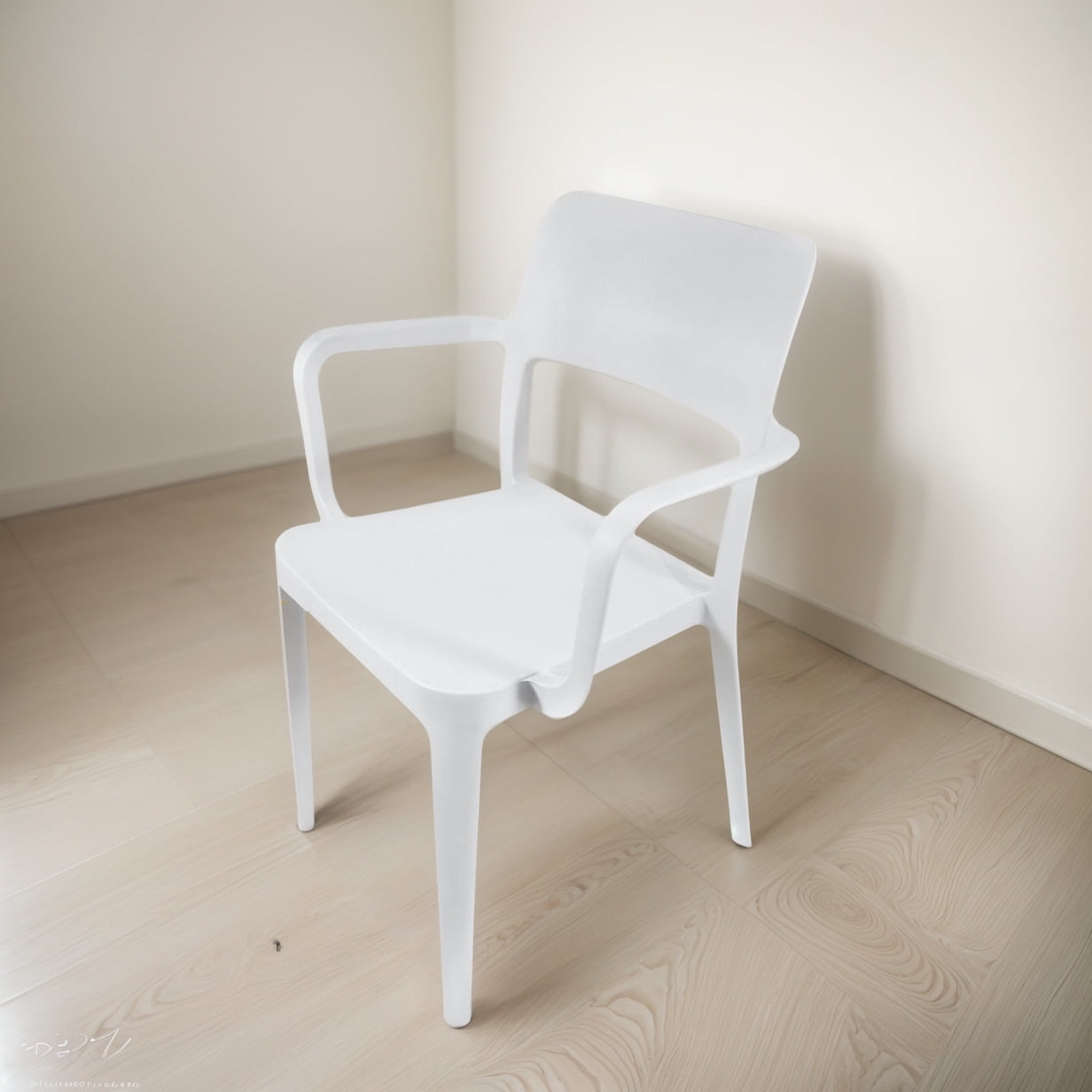 Silla Plástica Con Apoya Brazos Minimal Gris Dvp