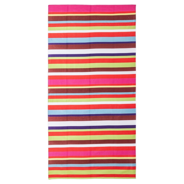 REGALWOVEN 1 Paquete Toalla de Playa de Rayas Coloridas, Toalla de Natación Súper Absorbente Libre de Arena, Versátil para Playa Piscina Baño para Viajes y Exterior Multicolor 71" x 35"