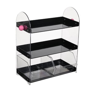 Magideal - Estante Organizador De Encimera Para Tazas De Café, Moderno Estante De Exhibición De 3 Niveles, Organizador De Estación De Café Para Baño, Maquillaje, Negro