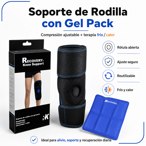 Recovery Soporte Rodilla Con Gel Pack Para Frio / Calor
