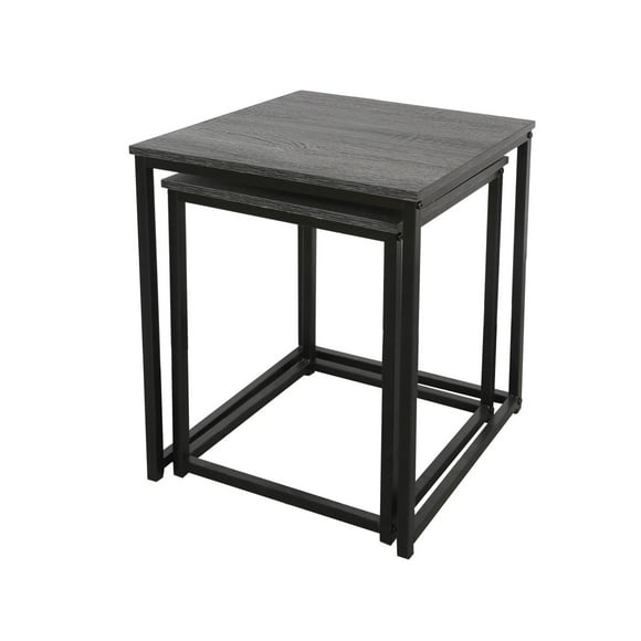 Mesa Lateral Nido 2 Piezas Negro - Gris Oscuro