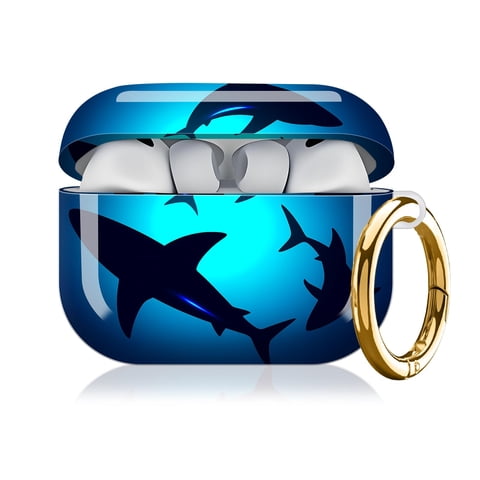 Funda Airpod Pro 3 (2025) Qqkvfng Shark Blue Con Llavero